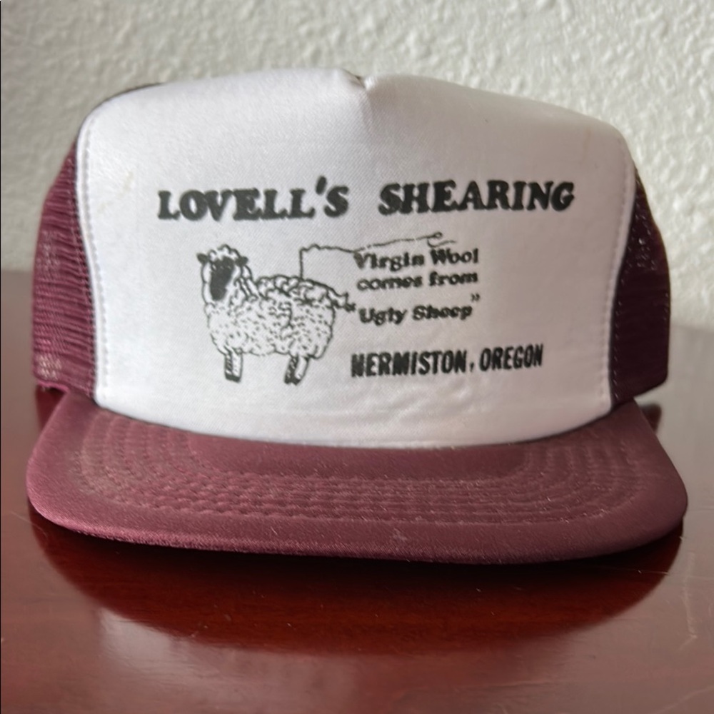 Vintage Trucker Hat: Lovell's Shearing;  Virgin Wool Comes From “Ugly Sheep”